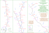 tracé probable de cette route, avec la toponymie du XXI° siècle {GIF}