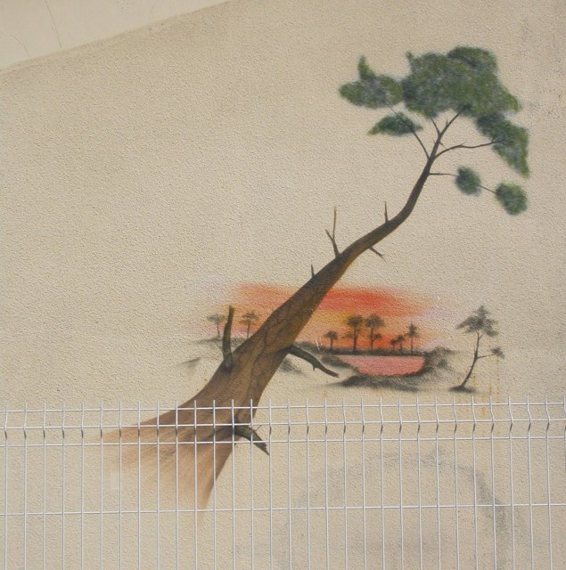 Listrac-Médoc - Château Liouner, fresque extérieure