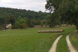 Moncrabeau - Bidalèry, chemin, et maison au fond à gauche