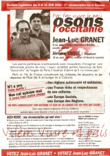 Profession de foi d'une candidature occitaniste aux législatives de 2002